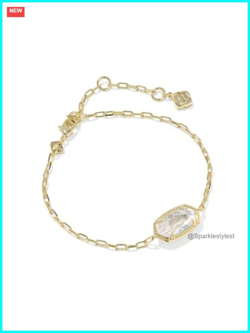 Cubic Zirconia Paperclip Chain Bracelet for Women